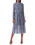 Sukienki - TOM TAILOR Denim Damski Sukienka z siateczki z nadrukiem na całej powierzchni 1034753, 16355 - Blue Flower Print, XL - miniaturka - grafika 1