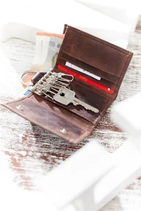 Skórzane etui na klucze KEMER WILD STYLE Brązowe - Etui na klucze - miniaturka - grafika 1