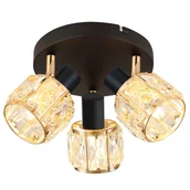 Lampy sufitowe - Plafon kryształowy Dubai 98-30214 Candellux do sypialni bursztynowy czarny złoty - miniaturka - grafika 1