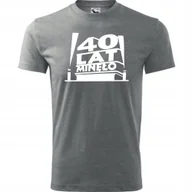 Koszulki męskie - Męska Koszulka z Nadrukiem 40 lat minęło na Prezent Urodzinowy Upominek ciemnoszary melanż 3XL - miniaturka - grafika 1