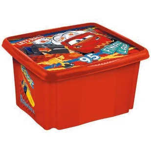 Pojemnik obrotowy z pokrywą karolina "cars" 15 l czerwony - Pudła i pojemniki do przechowywania - miniaturka - grafika 1