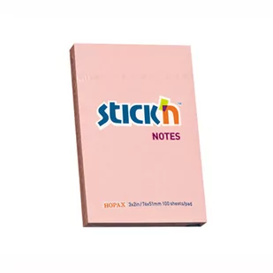 STICKN Notes samoprzylepny różowy pastelowy 76x51mm - Szkolne artykuły papiernicze - miniaturka - grafika 1
