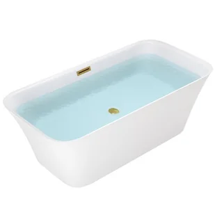 Wanna wolnostojąca złoty szczotkowany przelew oraz korek prostokątna 160 cm Viana Hydrosan - Wanny - miniaturka - grafika 1