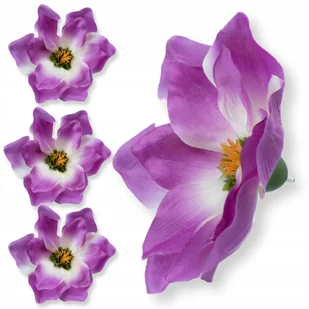 Sztuczne Magnolie Główki wyrobowe Liliowe kwiaty do stroika Bukiet 6 szt. - Sztuczne kwiaty - miniaturka - grafika 1