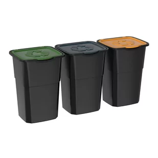 Kosz do segregacji odpadów Eco 3 Master 50 l, BLACK,  3 szt. - Kosze na śmieci - miniaturka - grafika 1