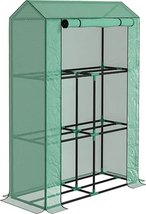 Szklarnia Outsunny z półkami i drzwiami rolowanymi, zimoodporna szklarnia z folii stalowej, szklarnia na balkon, ogród, pomidorownia z ochroną UV 100x40x150cm - Szklarnie ogrodowe - miniaturka - grafika 1