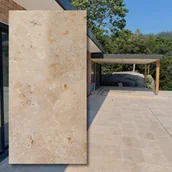 Kostki brukowe i krawężniki - Tiles Trawertyn Blend Mix Bębnowany 10x30,5x1 cm - miniaturka - grafika 1