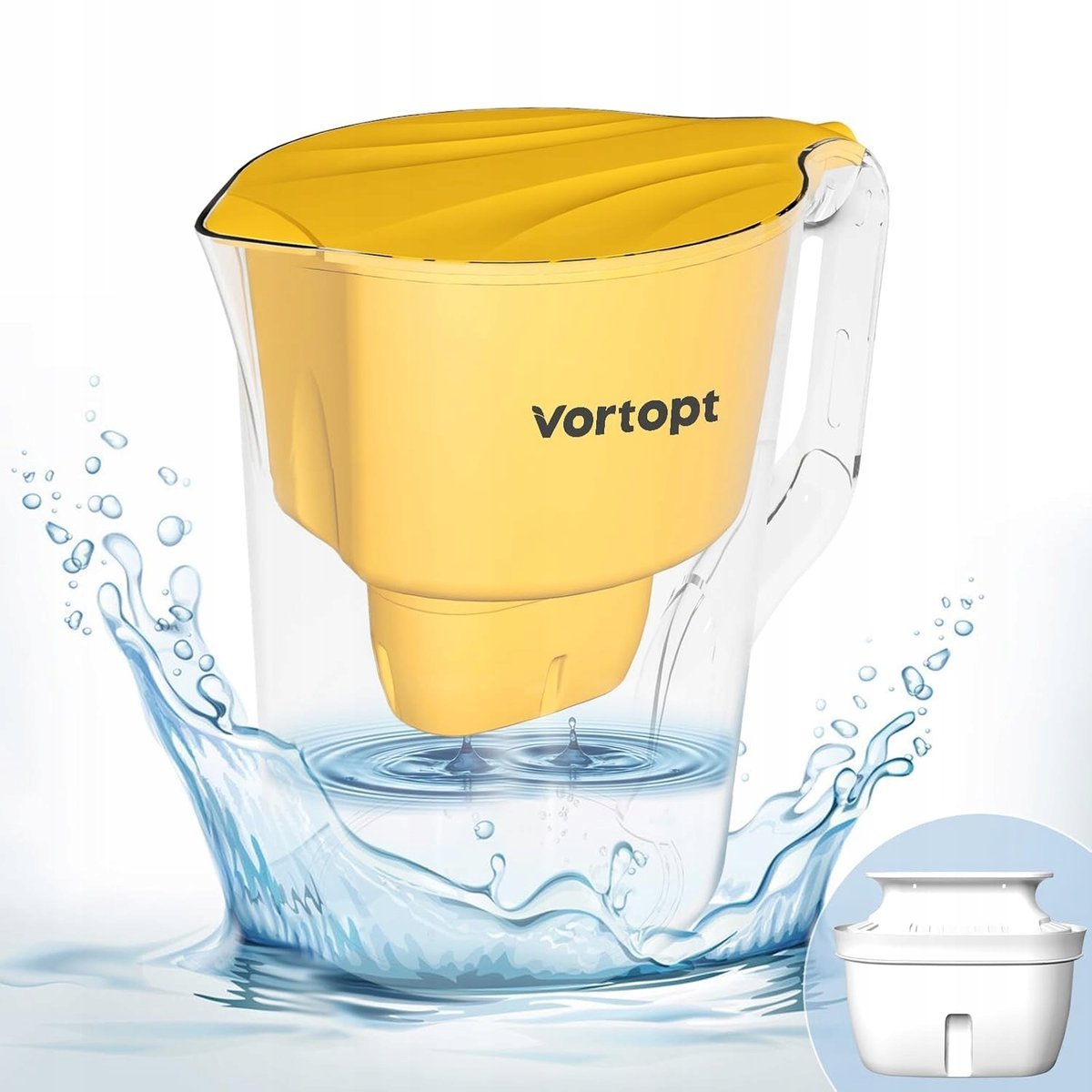 Dzbanek Filtrujący Wodę 3,5 L z Wkładem, Filtr do Wody z BPA Free Vortopt
