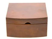 Pudełka i szkatułki - Szkatułka drewniana brązowa na biżuterię organizer - miniaturka - grafika 1