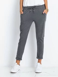 Spodnie damskie dzianinowe typu chino ciemnoszare (3589.07X) - Factory Price - Spodnie damskie - miniaturka - grafika 1