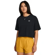 Koszulki sportowe damskie - Damski t-shirt crop-top Under Armour UA W Boxy Crop Logo Ss - czarny - UNDER ARMOUR - miniaturka - grafika 1