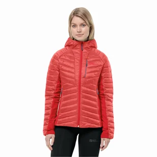 Damska kurtka hybrydowa Jack Wolfskin ROUTEBURN PRO INS JKT W vibrant red - L - Kurtki damskie - miniaturka - grafika 1