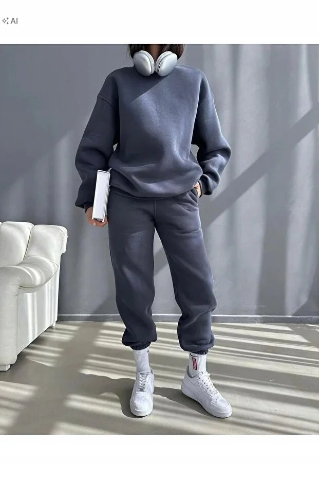 MIĘKKI DRES KOMPLET Z PLECIONĄ GÓRĄ I DOLNĄ CZĘŚCIĄ M 5IA