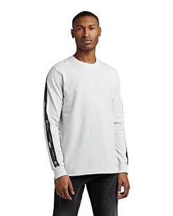 G-STAR RAW Męski T-shirt z logo Tape Tweeter ls, Szary (Cool Grey C443-1295), S - Koszulki męskie - miniaturka - grafika 1
