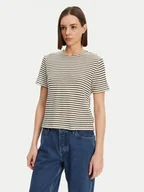 Koszulki i topy damskie - Pieces T-Shirt Manilla 17155073 Écru Loose Fit - miniaturka - grafika 1