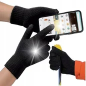 Rękawiczki dla dzieci - MĘSKIE RĘKAWICZKI ZIMOWE DOTYKOWE DO ekranu TELEFONU SMARTFONA TABLETU - inna (Inny) - miniaturka - grafika 1