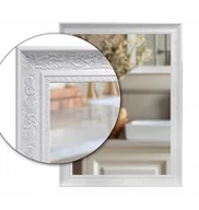 Lustra - Lustro łazienkowe 120x60 w białej ornamentowej ramie odpornej na wilgoć u42 - miniaturka - grafika 1