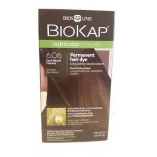 Bios Line S.P.A. BIOKAP NUTRICOLOR DELICATO Farba koloryzująca 6.06 Ciemny Blond 140ml - Farby do włosów i szampony koloryzujące - miniaturka - grafika 1