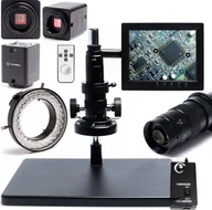 Mikroskopy i lupy - Mikroskop Cyfrowy 10A Kamera Zestaw Techrebal Oświetlenie 56x LED Ekran 8" - miniaturka - grafika 1