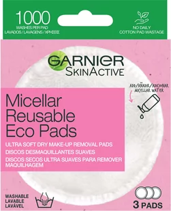 Garnier SkinActive Micellar Reusable Eco Pads Chusteczki do demakijażu 3szt 119004 - Chusteczki do demakijażu - miniaturka - grafika 1