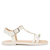 Buty dla dziewczynek - Sandały Geox Jr Sandal Karly J6535H 000BC C1000 S Biały - miniaturka - grafika 1