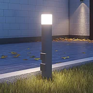 Lampy ogrodowe - G & L Handels GmbH Słupek oświetleniowy 400140024, wysokość 60 cm, antracyt, 2 gniazdka - miniaturka - grafika 1