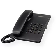 Telefony stacjonarne - Panasonic Corded KX-TS500FXB 475 g, 150 x 200 x 96 mm, czarny - miniaturka - grafika 1