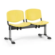 Inne meble biurowe - Ławka do poczekalni plastikowa ISO, 2-siedziska, żółty, chromowane nogi - miniaturka - grafika 1