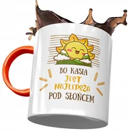 Kubki - Kubek Pomarańczowy Dla Kasi Koleżanki Żony Prezent z Nadrukiem ze Zdjęciem + Opakowanie na prezent (wzór 02) - miniaturka - grafika 1