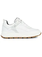 Trampki damskie - Geox Skórzane sneakersy "Spherica 4X4 B Abx" w kolorze srebrno-białym - miniaturka - grafika 1