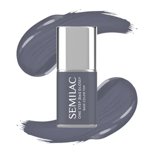 Semilac Lakier hybrydowy One Step Glossy, S185 Stone Grey - Lakiery hybrydowe - miniaturka - grafika 1