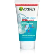 Żele do mycia twarzy - Garnier Czysta Skóra Pure żel peeling 3w1 głębokie oczyszczanie 150ml - miniaturka - grafika 1