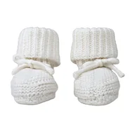 Buty dla dziewczynek - Buciki niechodki dziergane bawełniane białe Cloud Dancer 0-6 mies. - miniaturka - grafika 1