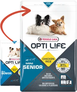 VERSELE-LAGA Opti Life Senior Mini 7,5kg - z kurczakiem - dla małych ras w wieku powyżej 7 lat - Sucha karma dla psów - miniaturka - grafika 3
