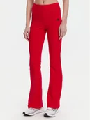 Legginsy - adidas Legginsy Essentials Small Logo JD3074 Czerwony Flare Fit - miniaturka - grafika 1