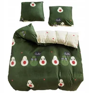 Pościel - Pościel 200x220 bawełna satynowa dwustronna GierekHoff 3 el awokado - miniaturka - grafika 1