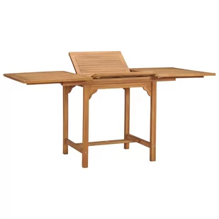 vidaXL Rozkładany stół ogrodowy, (110-160)x80x75cm, lite drewno tekowe - Stoły ogrodowe - miniaturka - grafika 1
