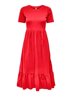 ONLY ONLMAY S/S Peplum Calf Dress Box JRS, sukienka High Risk Red, M, czerwony (high risk red), M - Sukienki - miniaturka - grafika 1