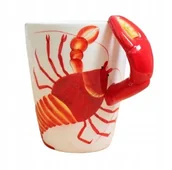 Kubki - Kubek Ceramiczny Do Kawy Herbaty 3D Prezent Zwierzaki Czerwony Rak - miniaturka - grafika 1