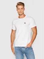 Koszulki męskie - Calvin Klein Jeans T-Shirt Tee Shirt Essential J30J314544 Biały Slim Fit - miniaturka - grafika 1