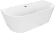 Wanny - Mexen Oval wanna wolnostojąca przyścienna 170 x 80 cm, biała, przelew chrom - 52671708000-01 - miniaturka - grafika 1
