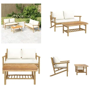 vidaXL 2-częściowy zestaw wypoczynkowy do ogrodu z kremowo-białymi poduszkami bambusowymi - Zestaw wypoczynkowy do ogrodu - Zestawy wypoczynkowe do ogrodu - Zestaw wypoczynkowy - Zestaw wypoczynkowy na taras - Meble ogrodowe vidaXL 2-częściowy zestaw wypoczynkowy do ogrodu z kremowo-białymi poduszkami bambusowymi - Zestaw wypoczynkowy do ogrodu - Zestawy wypoczynkowe do ogrodu - Zestaw wypoczynkowy - Zestaw wypoczynkowy na taras - Meble ogrodowe - miniaturka - grafika 1