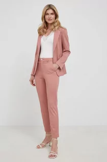 Spodnie damskie - Liu Jo spodnie damskie kolor różowy proste high waist - grafika 1