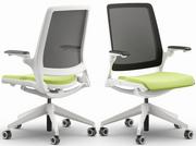 Fotele i krzesła biurowe - Bakun Krzesło ergonomiczne Smart Net Biały SW10N - miniaturka - grafika 1
