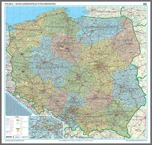 EkoGraf, mapa ścienna administracyjno-drogowa Polska, 1:500 000 - Mapy i plansze edukacyjne - miniaturka - grafika 1