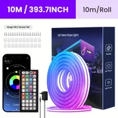 Inne - TEMU RGB Trzyliniowe Światła Neónowe z Aplikacją i Pilotem, Regulowany , Możliwość Podążania za Rytmem Muzyki przez Aplikację, Elastyczne Paski - miniaturka - grafika 1