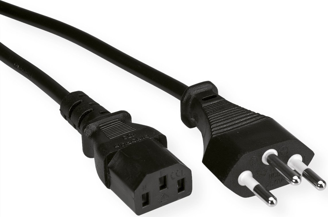 VALUE kabel sieciowy T12 do C13, czarny, 1,8 m