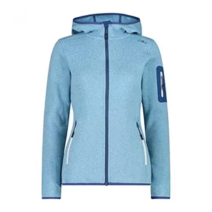 CMP - damska kurtka Knit-Tech ze stałym kapturem, Niebo Dusty Blue, 40 - Kurtki damskie - miniaturka - grafika 1