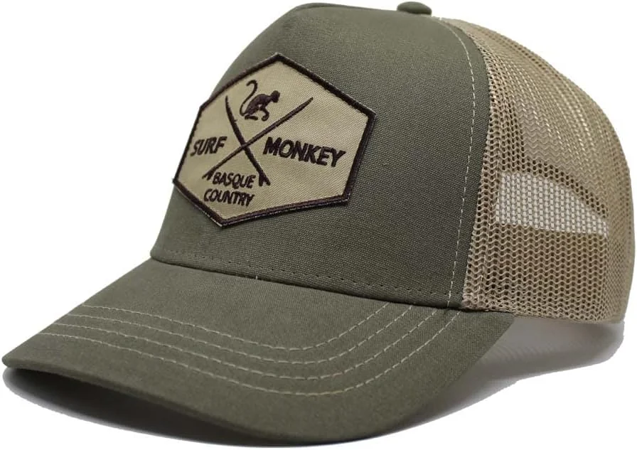 CZAPKA TYPU TRUCKER Z REGULOWANYM ZAPIĘCIEM SZARA Z MAŁPKĄ