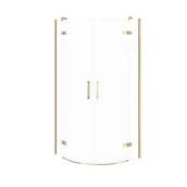 Kabiny prysznicowe - Kabina prysznicowa Cersanit Jota 80x80x195 półokrągła złoty transparentne S160-042 - miniaturka - grafika 1